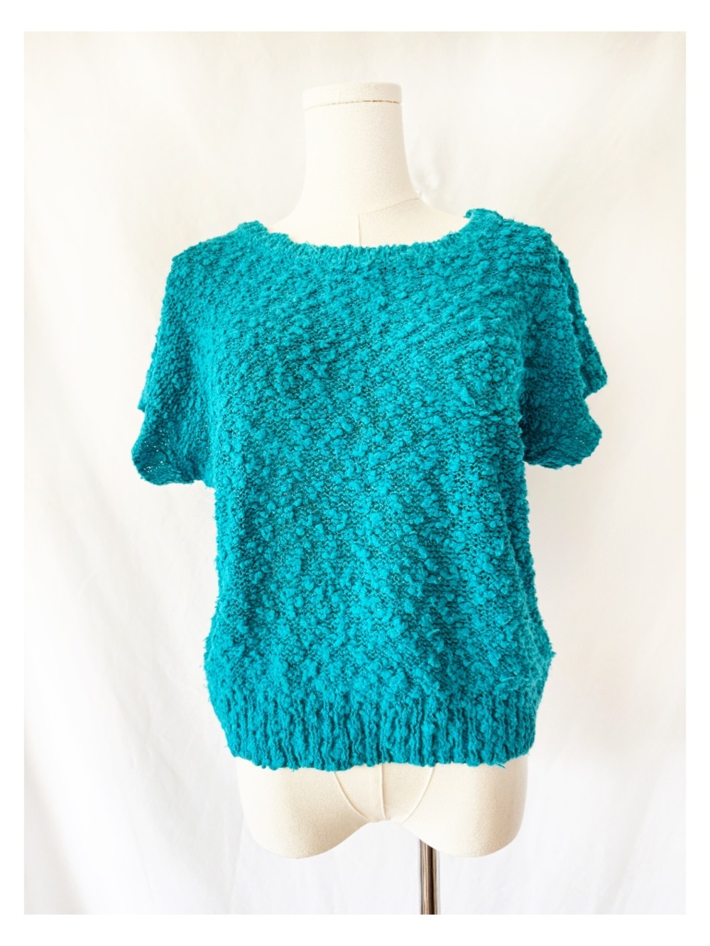 Vintage 1980s Electric Blue Nubby Sweater Large